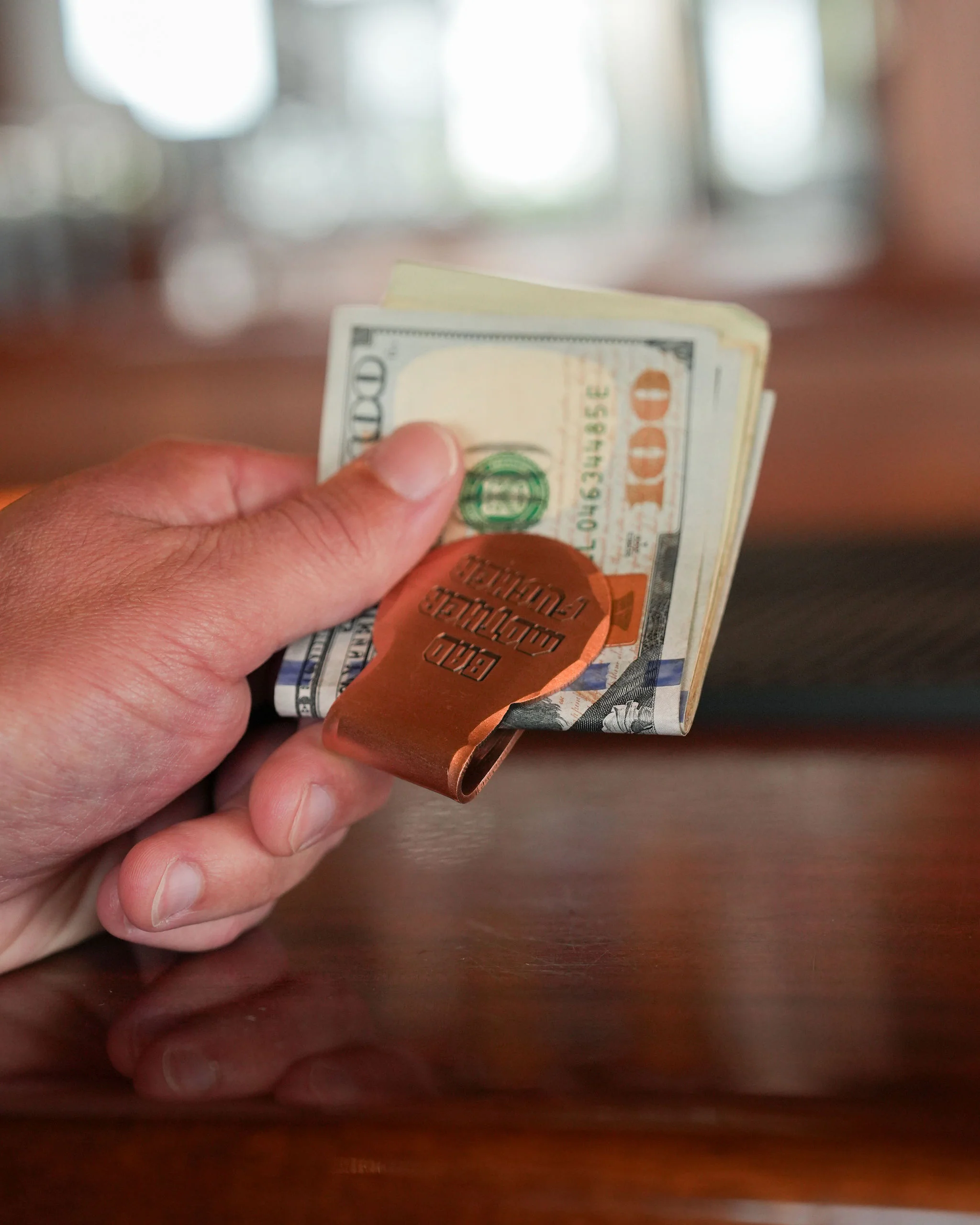 Hand Forged® BMF Players Badge Copper Money Clip - Image 2