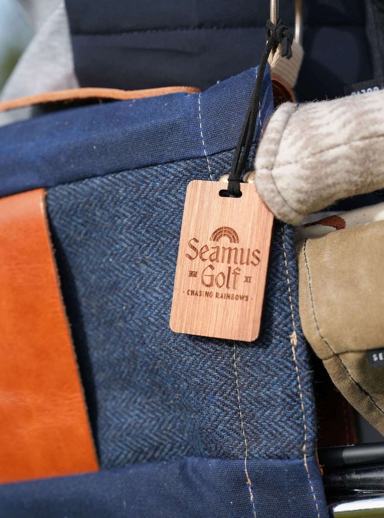 Navy Harris Tweed Sunday Bag - Image 12