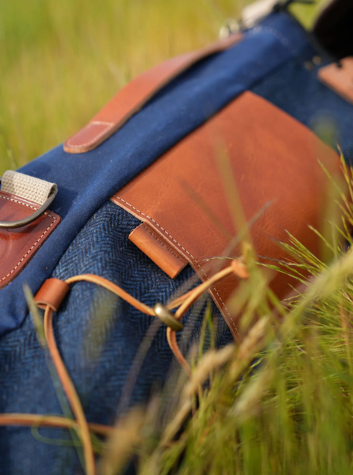 Navy Harris Tweed Sunday Bag - Image 9